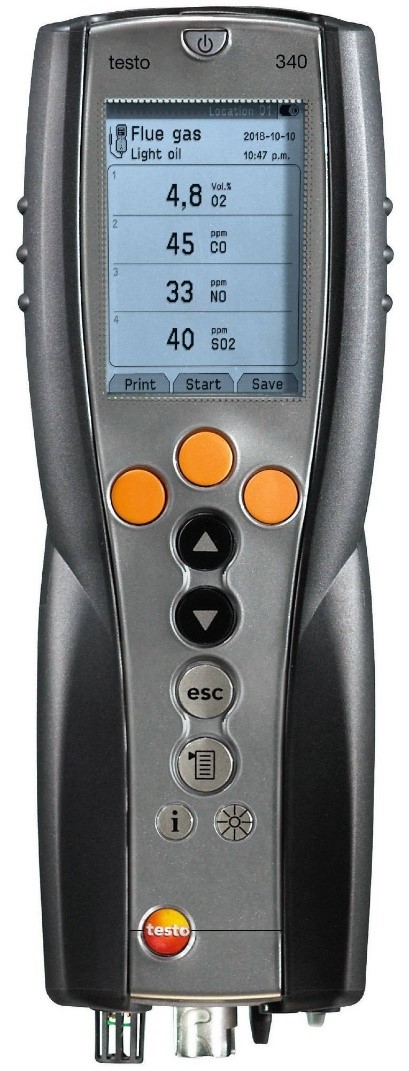 Testo 340 – Flue gas analyzer for use in industry